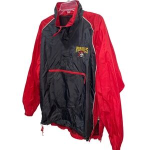 Vintage Holloway Pittsburgh Pirates Pullover Windbreaker Jacket Red Black XL